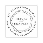 Geometrisches Rahmen und runde Rücksendeadresse Permastempel (Design)