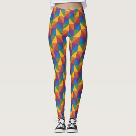 Geometrisches Rainbow-Dreieck Leggings (Vorderseite)