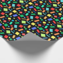 Geometrisches Rainbow-farbiges Confetti-Black-Gesc