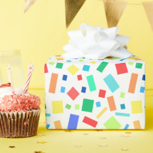 Geometrisches Rainbow-farbiges Confetti-Geschenk Geschenkpapier