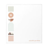 Geometrisches Rainbow Monogram Notepad - braun Notizblock (Vorderseite)