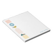 Geometrisches Rainbow Monogram Notepad - Gelb Notizblock (angewinkelt)