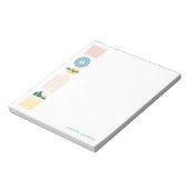 Geometrisches Rainbow Monogram Notepad - Gelb Notizblock (Rotiert)