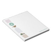 Geometrisches Rainbow Monogram Notepad - Grün Notizblock (angewinkelt)