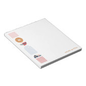 Geometrisches Rainbow Monogram Notepad - Red Notizblock (angewinkelt)