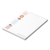 Geometrisches Rainbow Monogram Notepad - Red Notizblock (Rotiert)