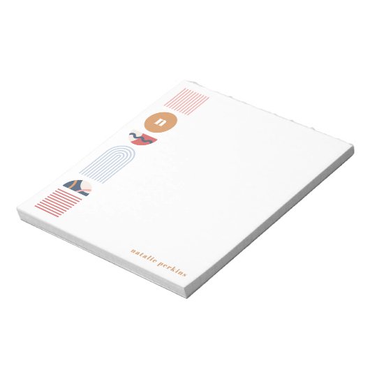 Geometrisches Rainbow Monogram Notepad - Red Notizblock (Rotiert)
