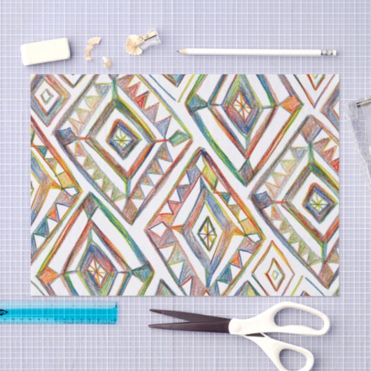 Geometrisches Rainbows Diamonds Pattern Geschenk Seidenpapier (Handwerk)