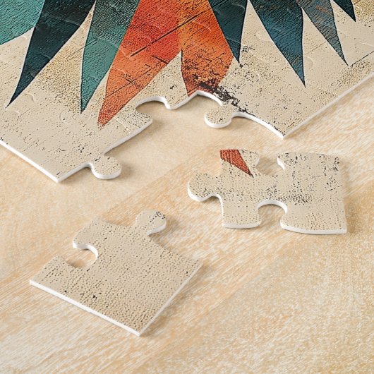 Geometrisches Rasterportrait Puzzle (Seite)