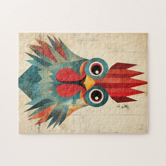 Geometrisches Rasterportrait Puzzle (Horizontal)