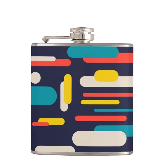 Geometrisches Rechteck-Muster Flachmann (Vorderseite)