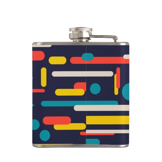 Geometrisches Rechteck-Muster Flachmann (Rückseite)