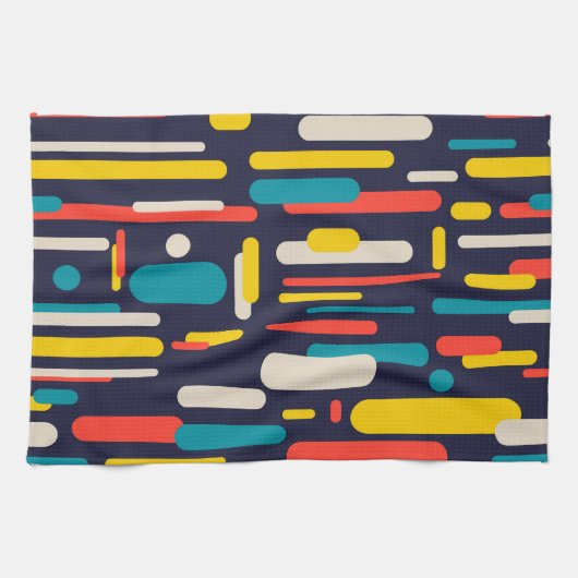 Geometrisches Rechteck-Muster Geschirrtuch (Horizontal)