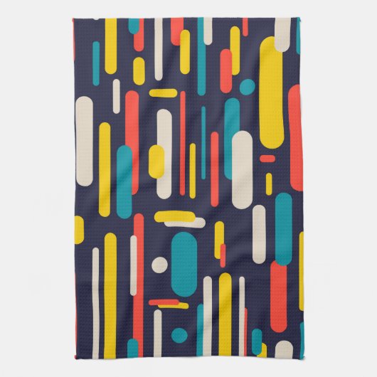 Geometrisches Rechteck-Muster Geschirrtuch (Vertikal)