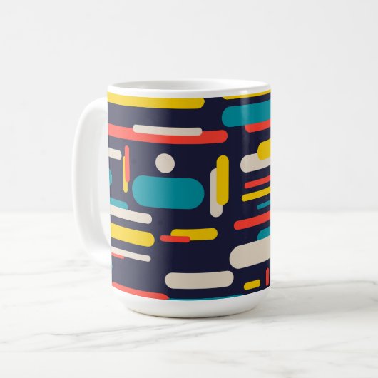 Geometrisches Rechteck-Muster Kaffeetasse (Vorderseite Links)