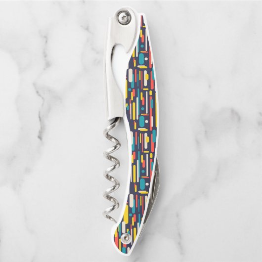 Geometrisches Rechteck-Muster Kellnermesser (Vorderseite)