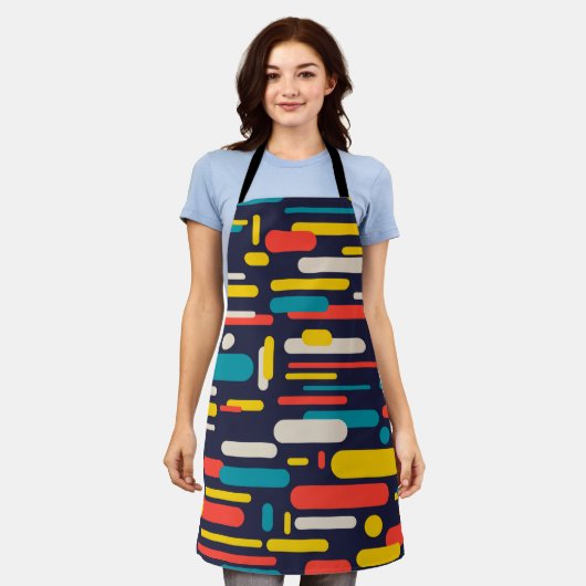 Geometrisches Rechteck-Muster Schürze (Getragen)