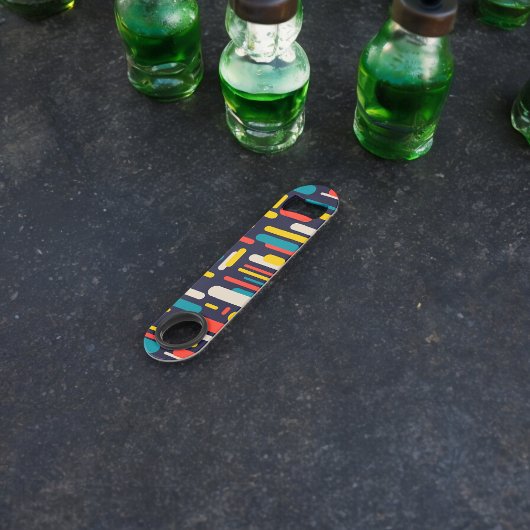 Geometrisches Rechteck-Muster Speed Flaschenöffner