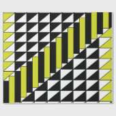 Geometrisches Rechteck Schwarz Grün Geschenkpapier (Flach)