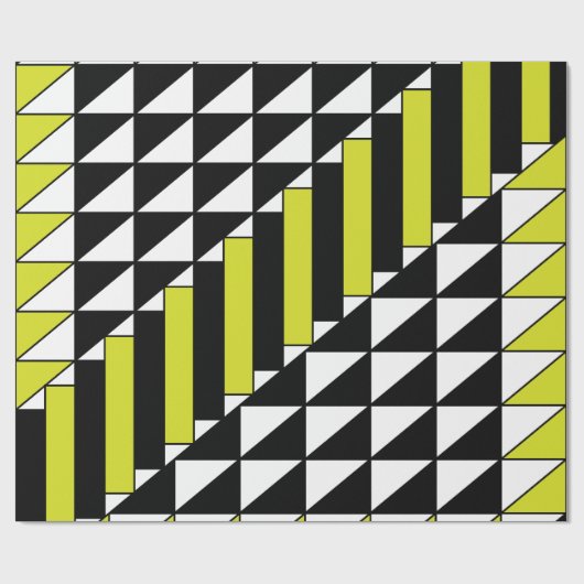 Geometrisches Rechteck Schwarz Grün Geschenkpapier (Flach)