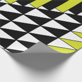 Geometrisches Rechteck Schwarz Grün Geschenkpapier (Ecke)
