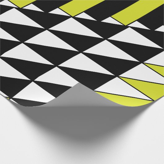 Geometrisches Rechteck Schwarz Grün Geschenkpapier (Ecke)