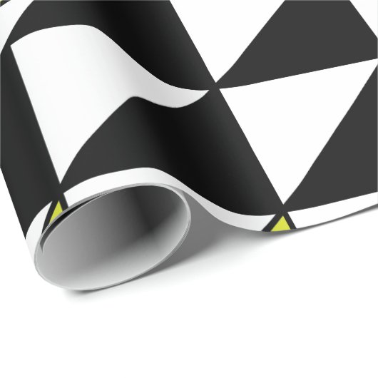 Geometrisches Rechteck Schwarz Grün Geschenkpapier (Rolleneckpunkt)