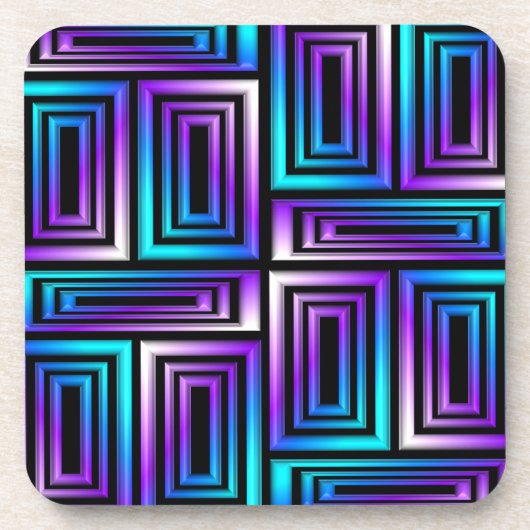 geometrisches Rechteck Untersetzer Set (Vorderseite)