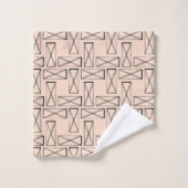 Geometrisches Rechteck X Badhandtuch Set (Waschlappen)