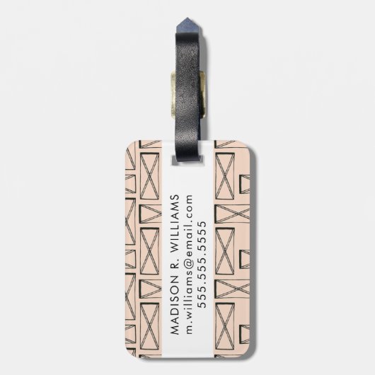 Geometrisches Rechteck X Gepäckanhänger (Rückseite vertikal)