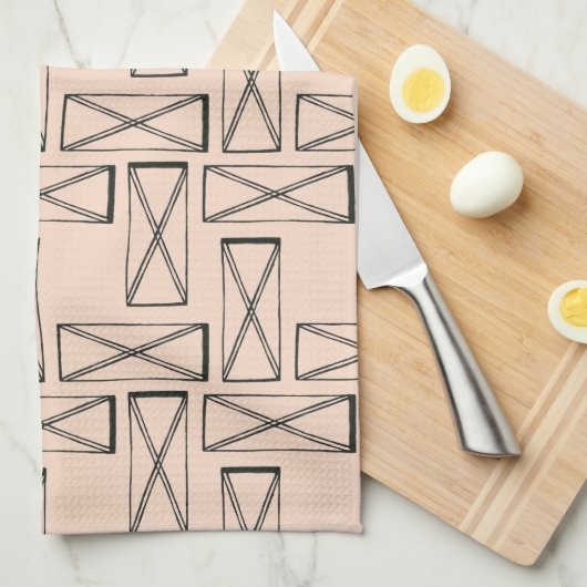 Geometrisches Rechteck X Geschirrtuch (Viertel Falte)