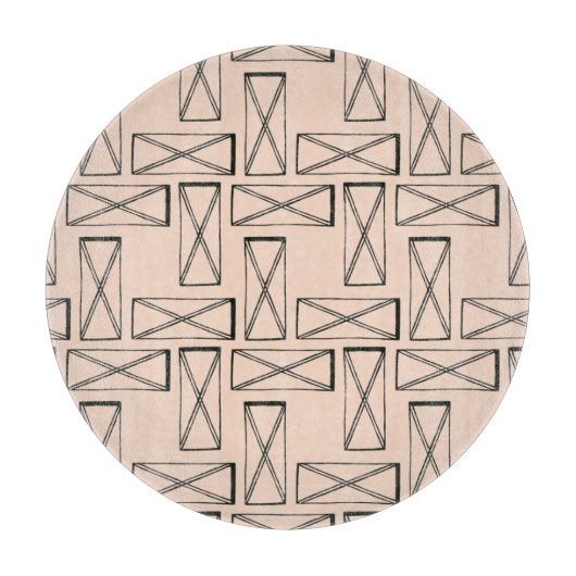 Geometrisches Rechteck X Schneidebrett (Vorderseite)