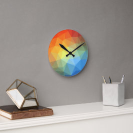 Geometrisches Regenbogen Kaleidoskop Runde Wanduhr