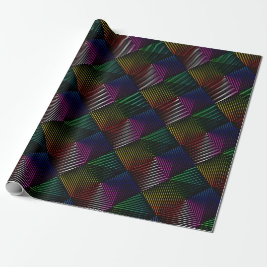 Geometrisches Regenbogendesign Geschenkpapier (Ungerollt)