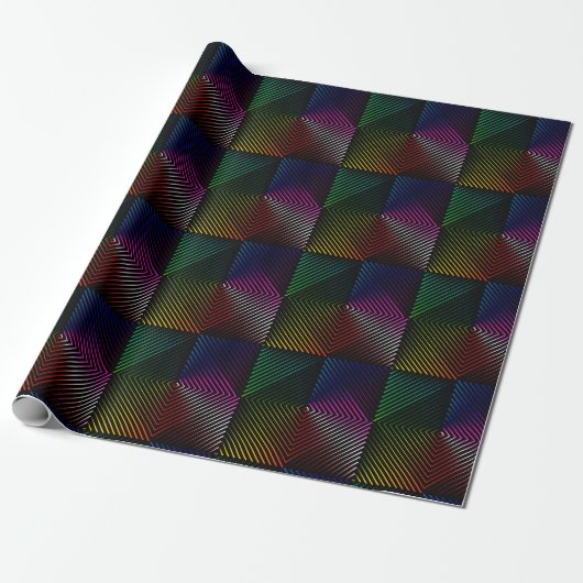 Geometrisches Regenbogendesign Geschenkpapier (Ungerollt)