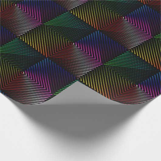 Geometrisches Regenbogendesign Geschenkpapier (Ecke)