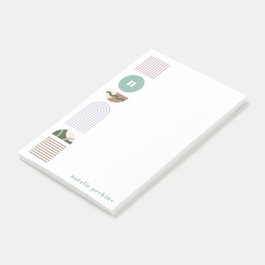 Geometrisches Regenbogenmonogramm - Anmerkungen na Post-it Klebezettel (angewinkelt)