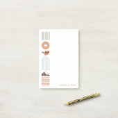 Geometrisches Regenbogenmonogramm nach dem Einlese Post-it Klebezettel (Auf Schreibtisch)