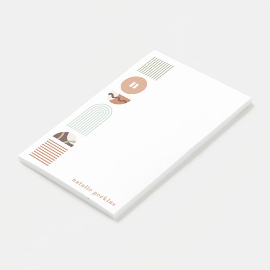 Geometrisches Regenbogenmonogramm nach dem Einlese Post-it Klebezettel (angewinkelt)