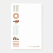 Geometrisches Regenbogenmonogramm nach dem Einlese Post-it Klebezettel (Vorderseite)