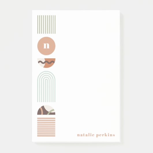 Geometrisches Regenbogenmonogramm nach dem Einlese Post-it Klebezettel (Vorderseite)