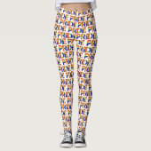 Geometrisches Regenbogenmuster Leggings (Vorderseite)