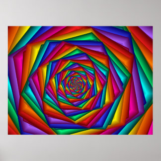 Geometrisches Regenbogenspiralposter Poster