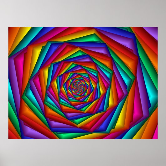 Geometrisches Regenbogenspiralposter Poster (Vorne)