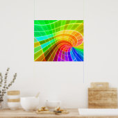 Geometrisches Regenbogenwirl Poster (Küche)