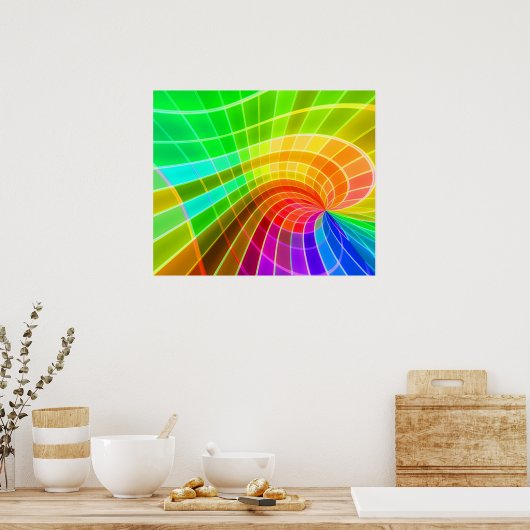 Geometrisches Regenbogenwirl Poster (Küche)