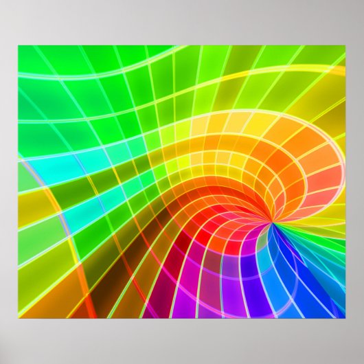 Geometrisches Regenbogenwirl Poster (Vorne)