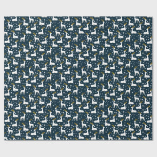 Geometrisches Rentier- und Sternenwinterdesign Geschenkpapier