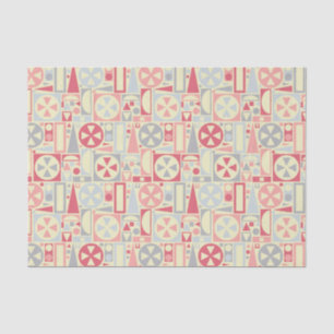 Geometrisches Retro 1950er Jahre Midcentury Modern Seidenpapier