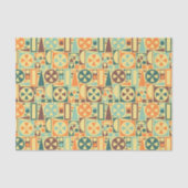 Geometrisches Retro 1950s Mitteljahrhundert Modern Seidenpapier (Vorderseite)